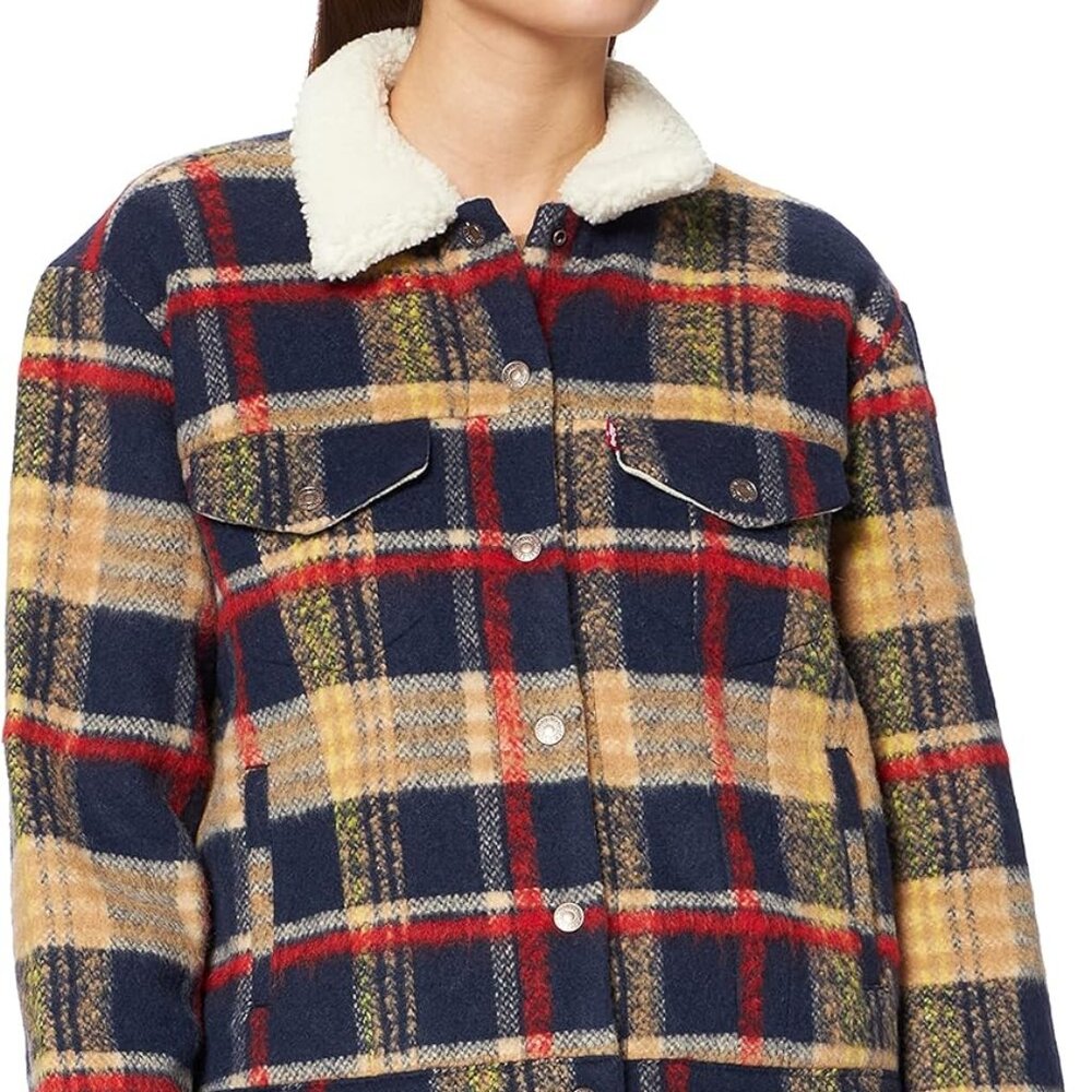 Levi’s Wool Plaid Trucker Jacket Sz S